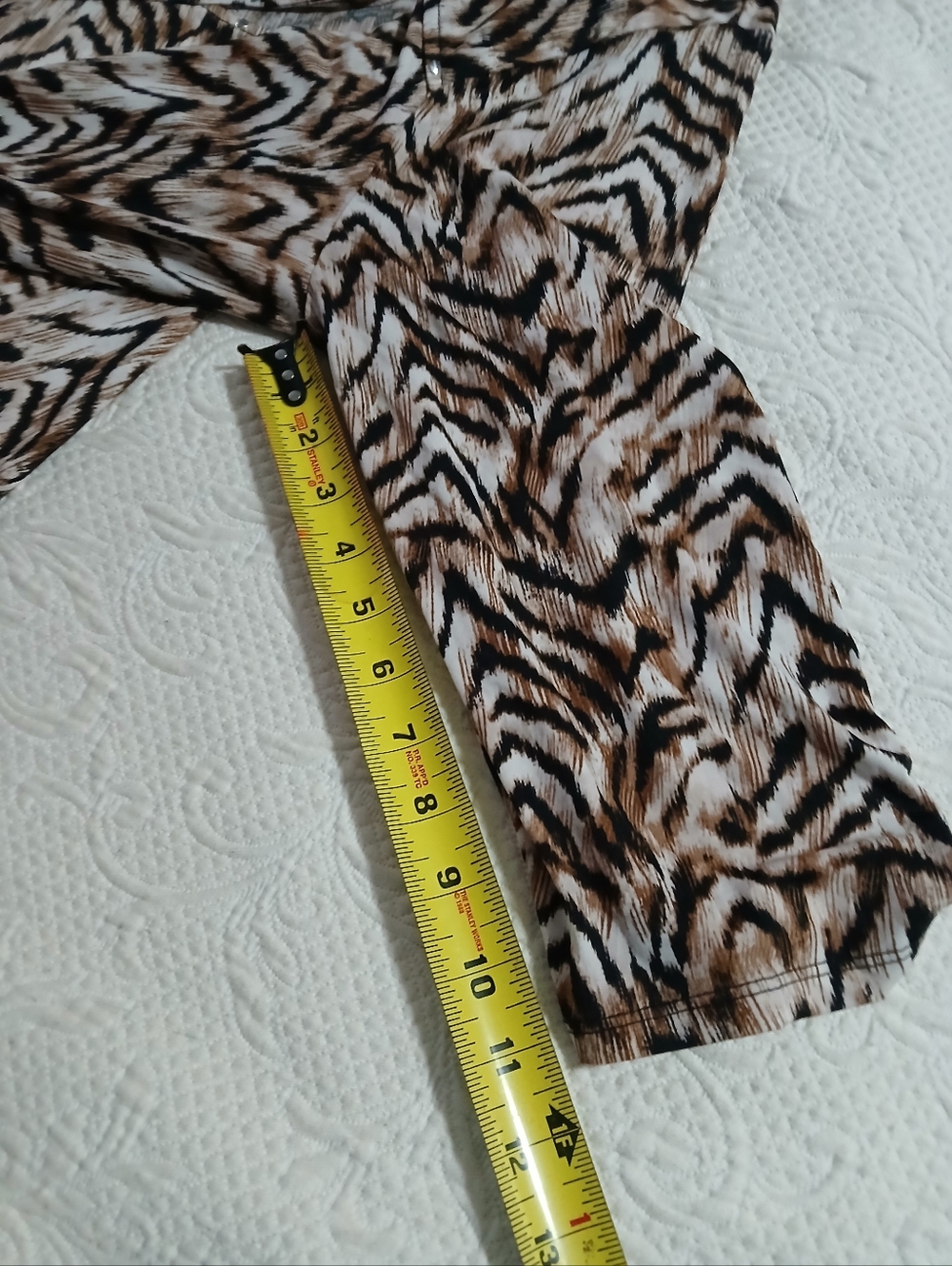 Cocomo 2x Animal Print Brown BlackTiger Liquid knit Open Top peek A boo Neckline - Picture 4 of 9